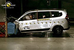 Dacia Lodgy beim Frontalcrash