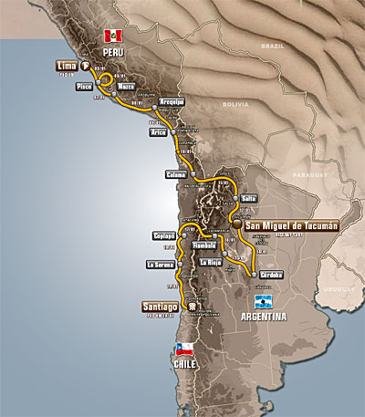 Dakar 2013: Route