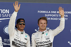 GP Großbritannien - Rennen: Lewis Hamilton (l.) gewinnt vor Nico Rosberg