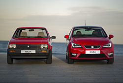30 Jahre Seat Ibiza - erste (l.) und aktuelle (vierte) Generation