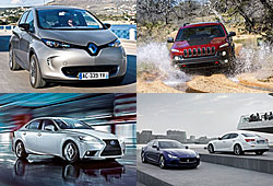 Renault Zoe, Jeep Cherokee, Lexus IS 300 h, Maserati Ghibli