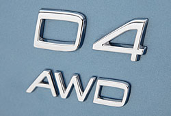 Volvo D4 AWD-Typbenschild